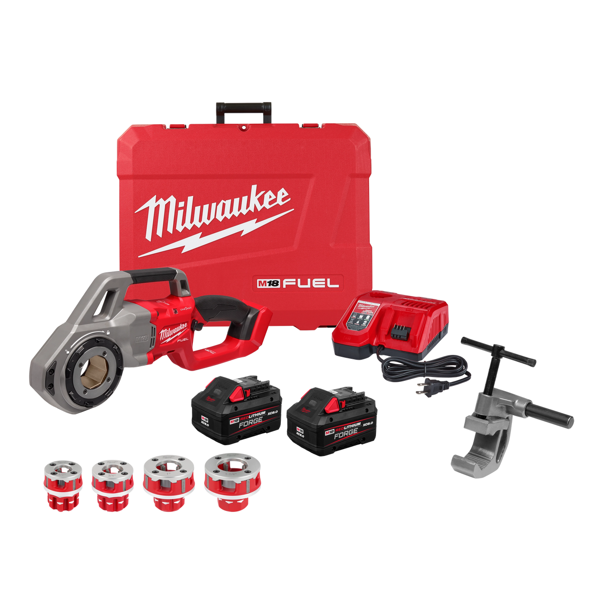 Milwaukee M18 FUEL™ Compact Pipe Threader w/ ONE-KEY™ w/ 1/2" - 1-1/4" Compact NPT Forged Aluminum Die Heads